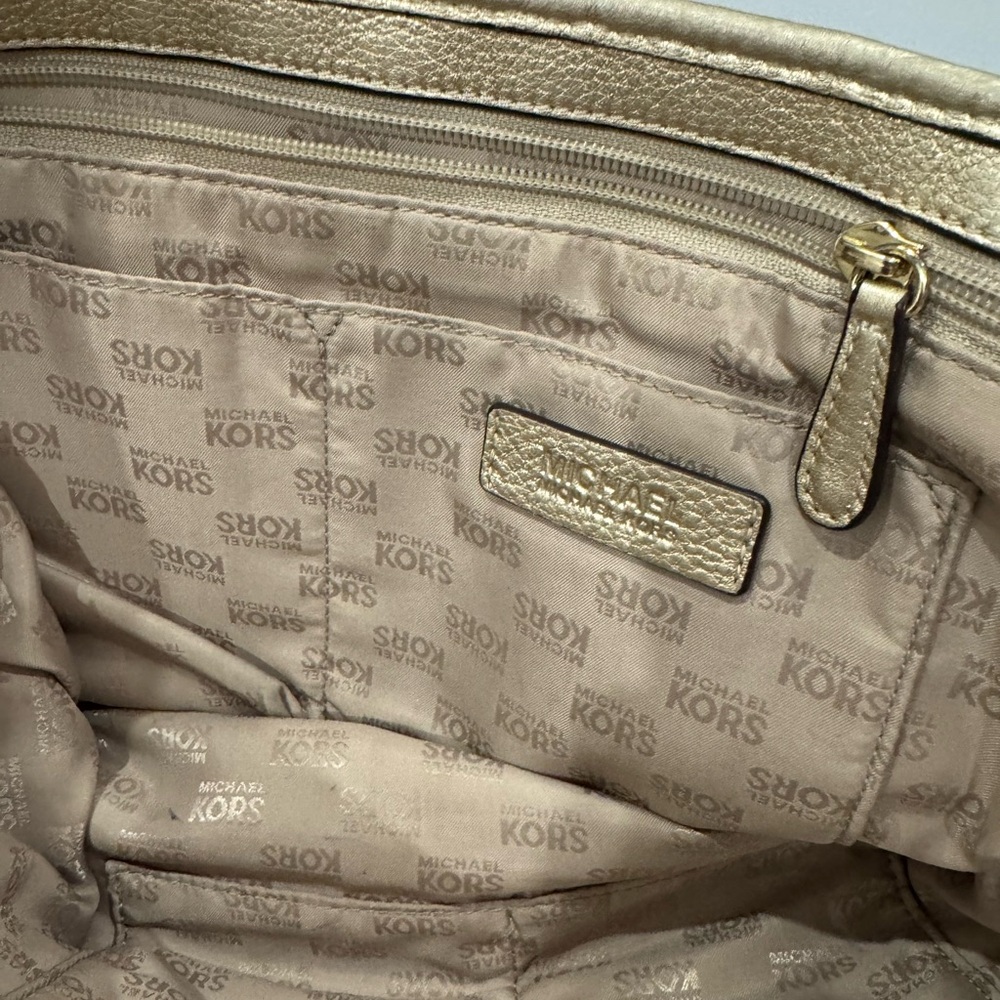 Michael Kors Gold Tote Bag with Metallic Handles - Picture 5 of 11